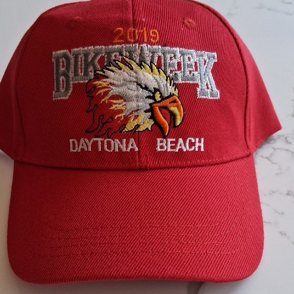 Red Daytona Beach Bike Week 2019 Cap - Picture 1 of 2